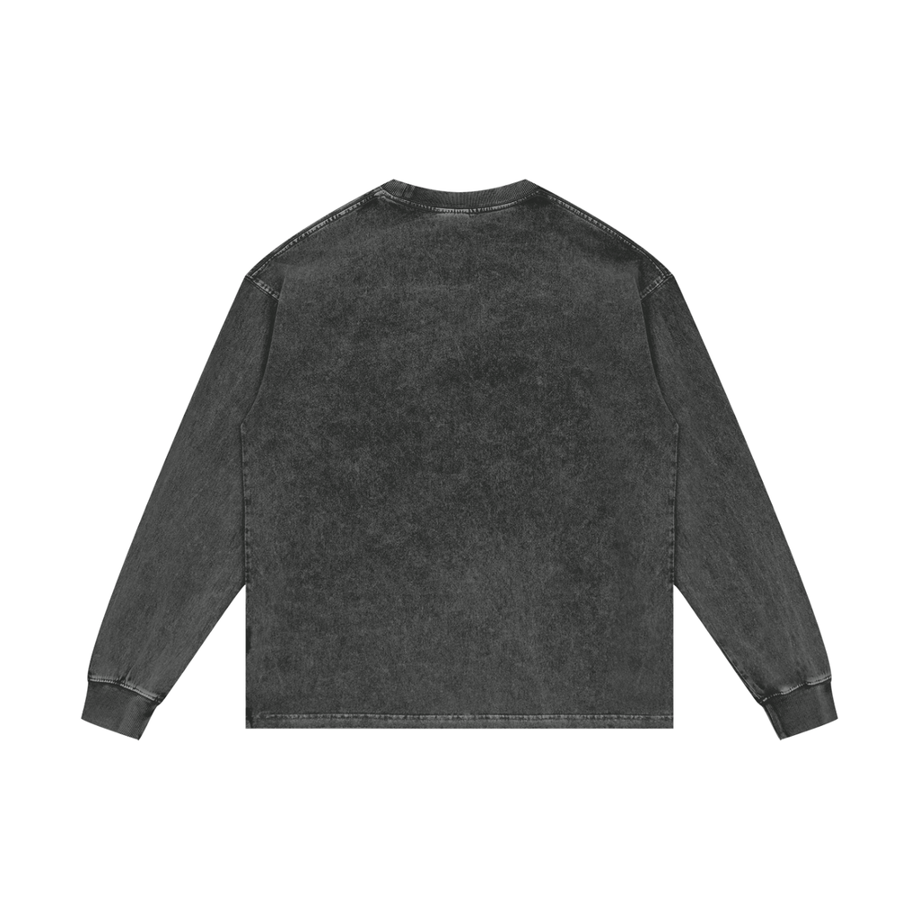 Psalm 91: Acid Wash Oversize Long Sleeve T-Shirt