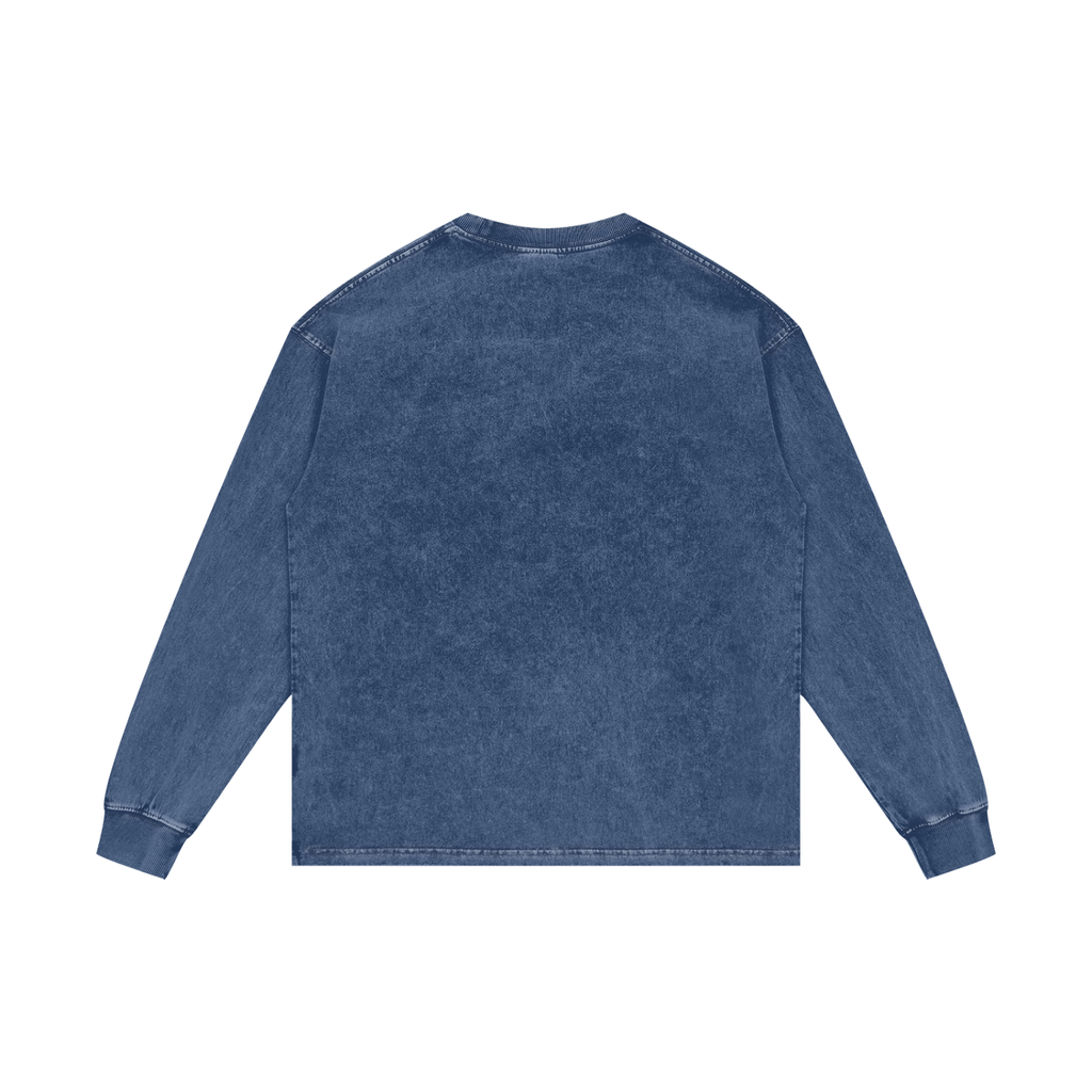 Psalm 91: Acid Wash Oversize Long Sleeve T-Shirt
