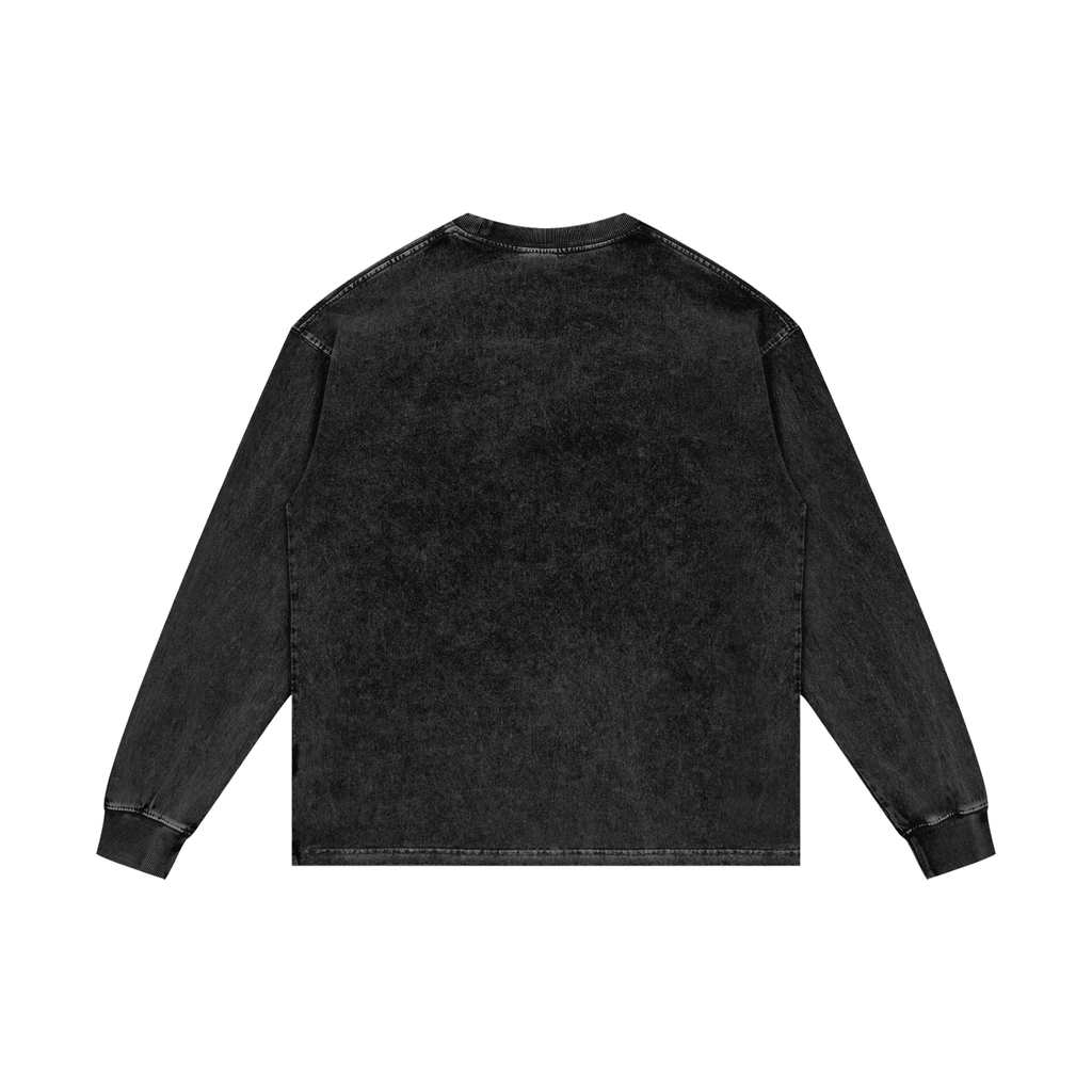 Psalm 91: Acid Wash Oversize Long Sleeve T-Shirt