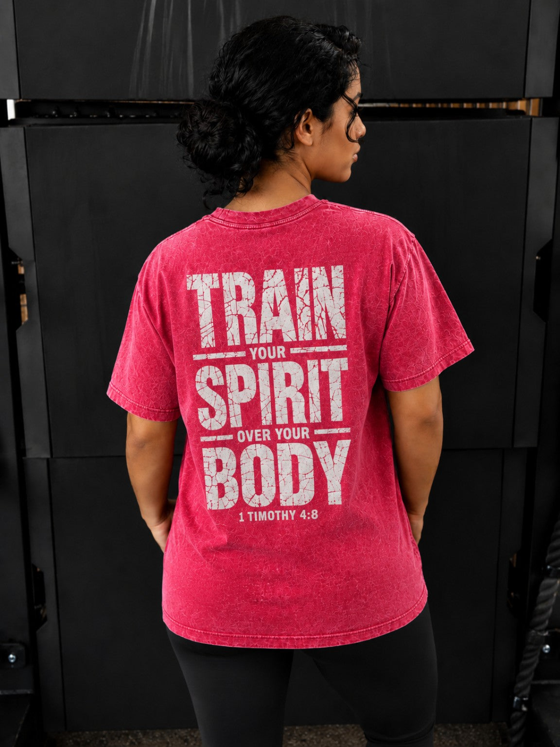 Snow Washed Train your spirit Oversized Cotton T-Shirt