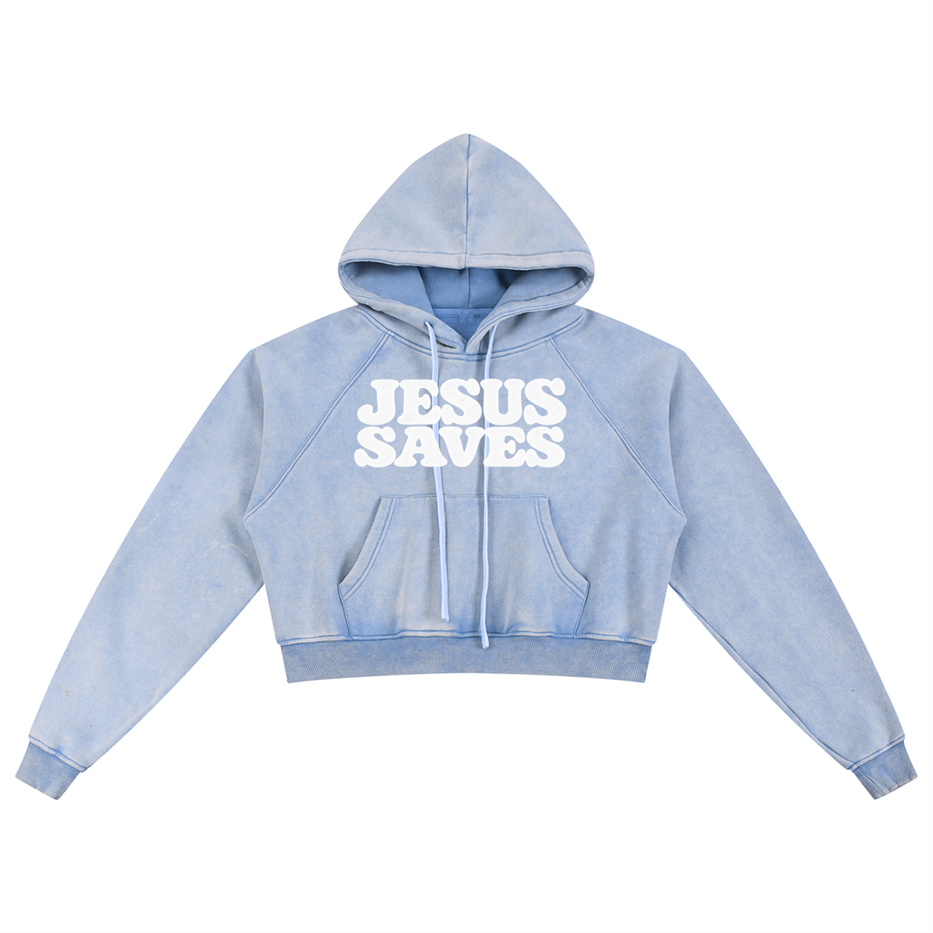 Present With the Lord — Snow Washed Cropped Hoodie