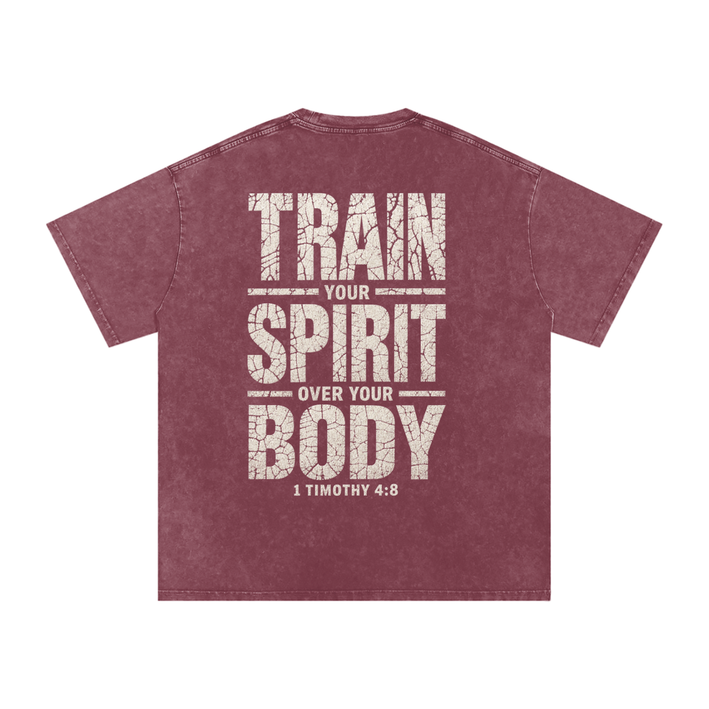 Snow Washed Train your spirit Oversized Cotton T-Shirt