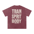 Snow Washed Train your spirit Oversized Cotton T-Shirt