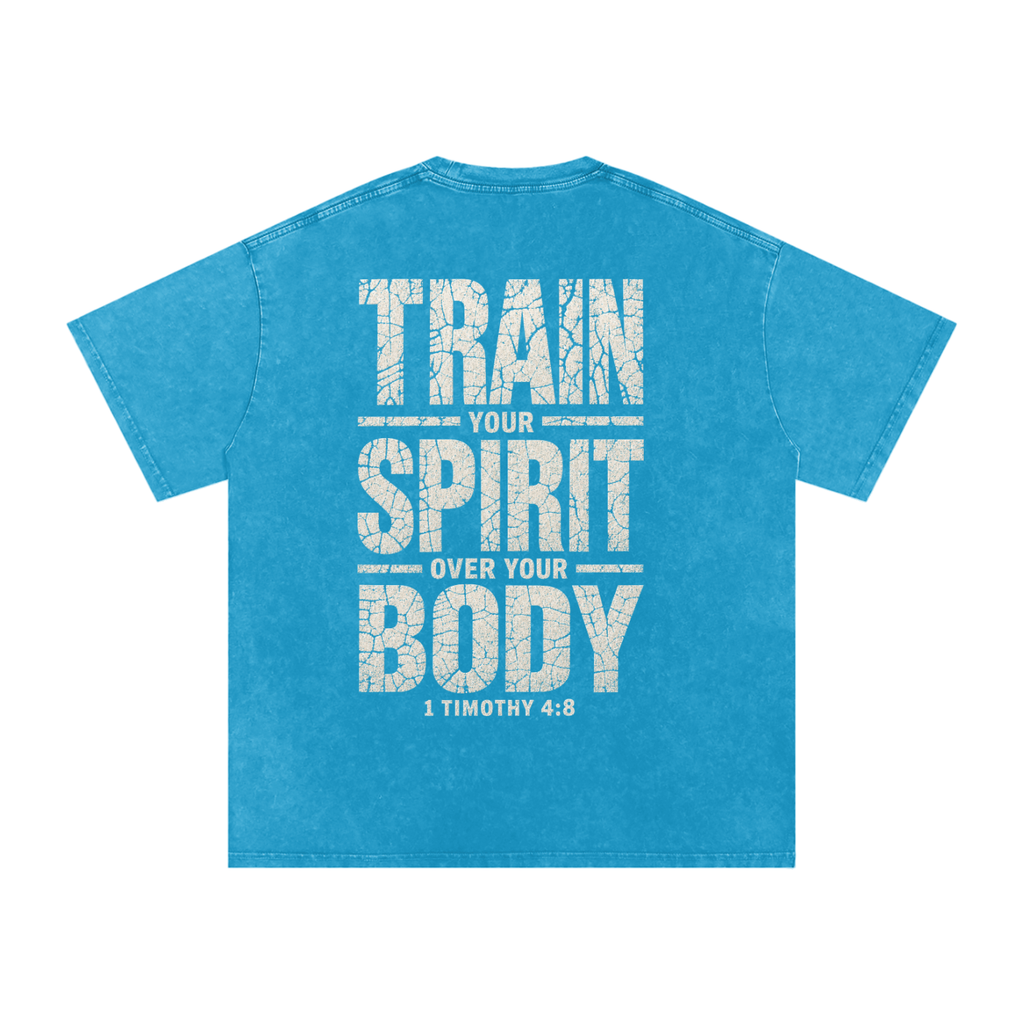 Snow Washed Train your spirit Oversized Cotton T-Shirt