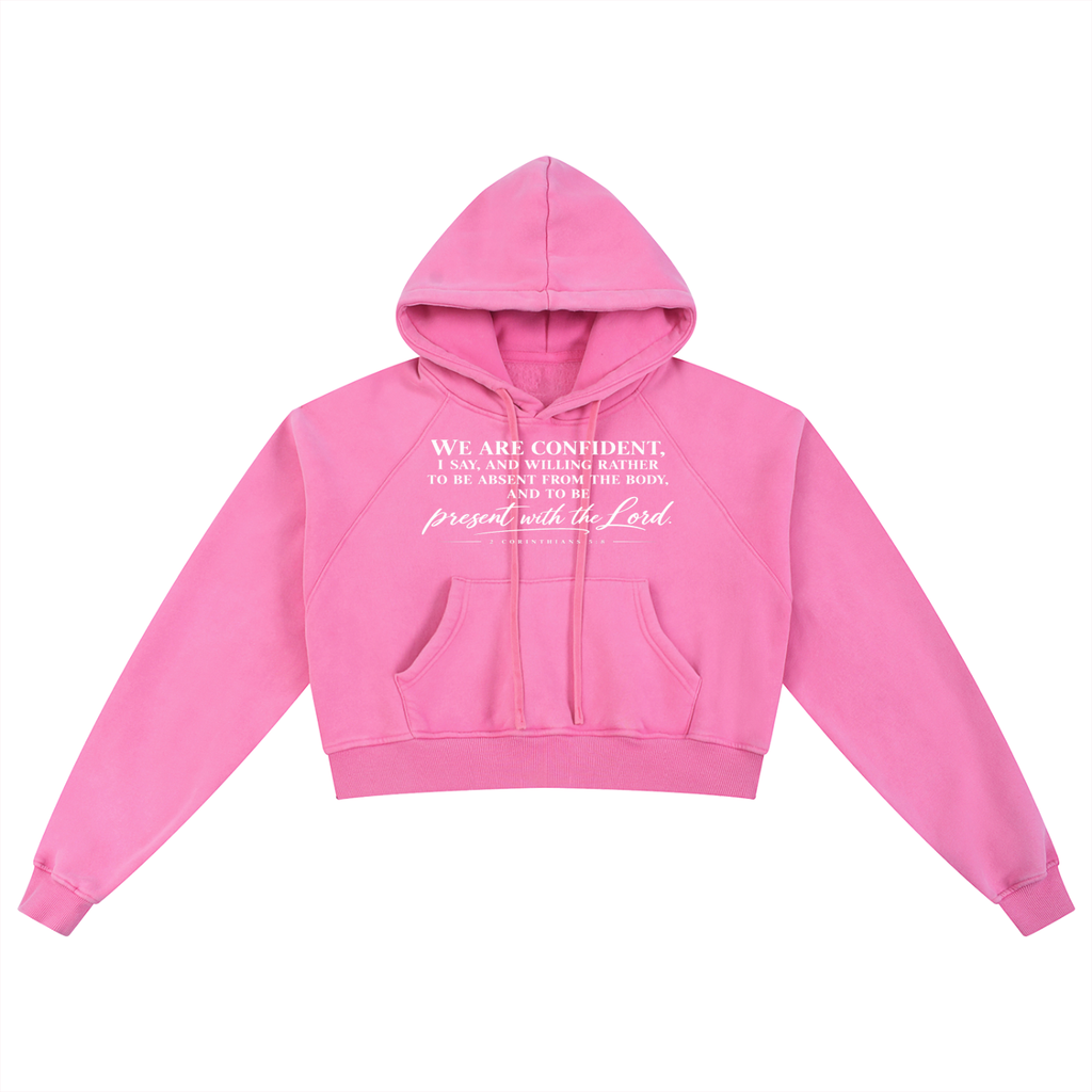 Present With the Lord — Snow Washed Cropped Hoodie