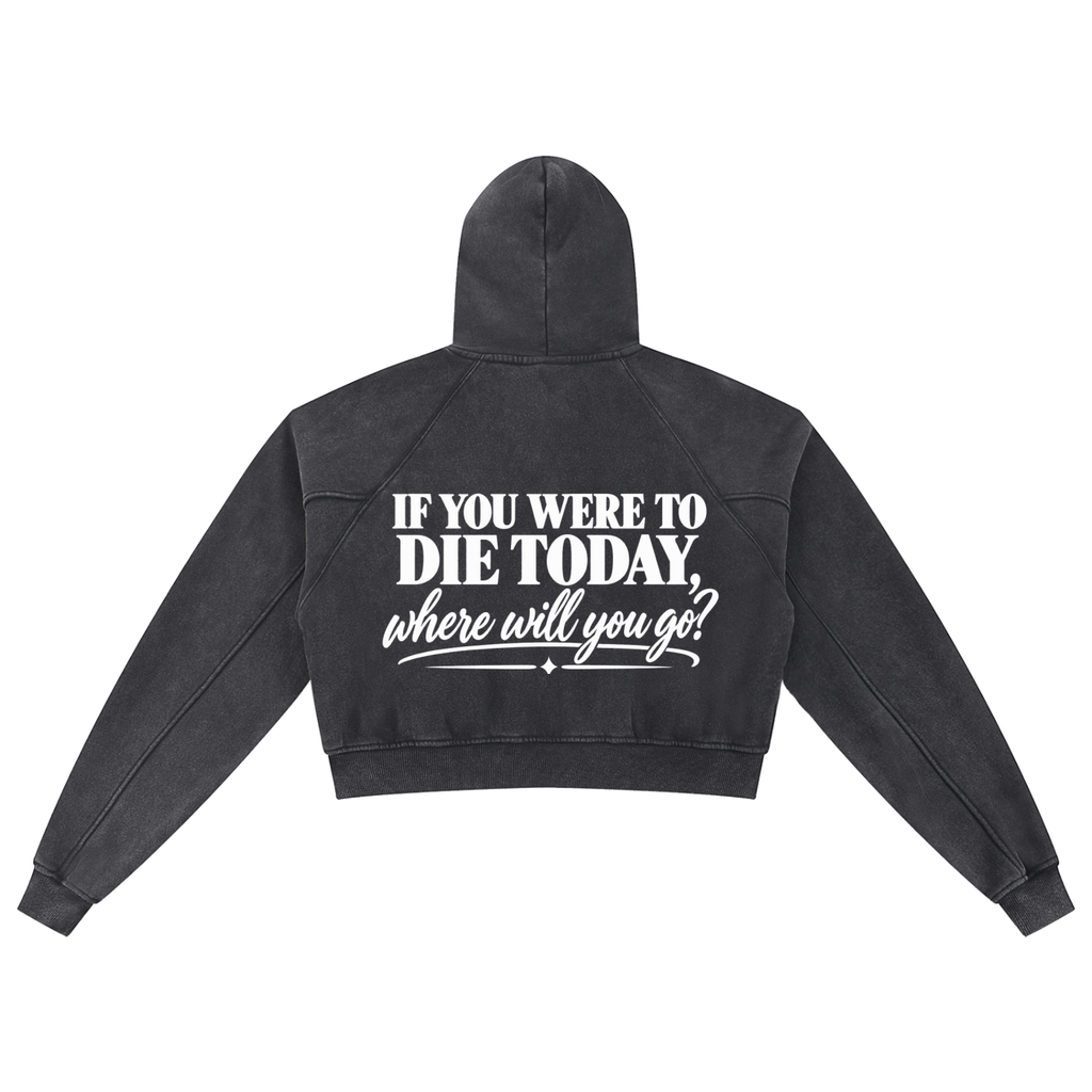 Present With the Lord — Snow Washed Cropped Hoodie