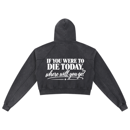 Present With the Lord — Snow Washed Cropped Hoodie