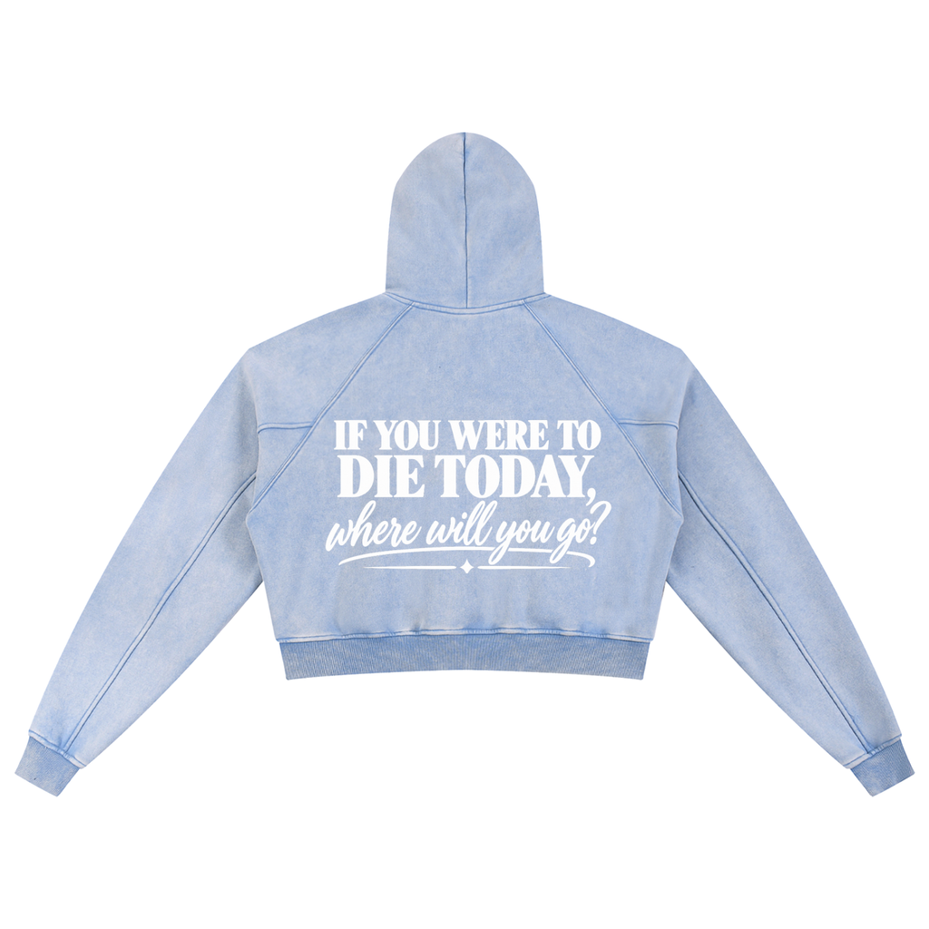 Present With the Lord — Snow Washed Cropped Hoodie
