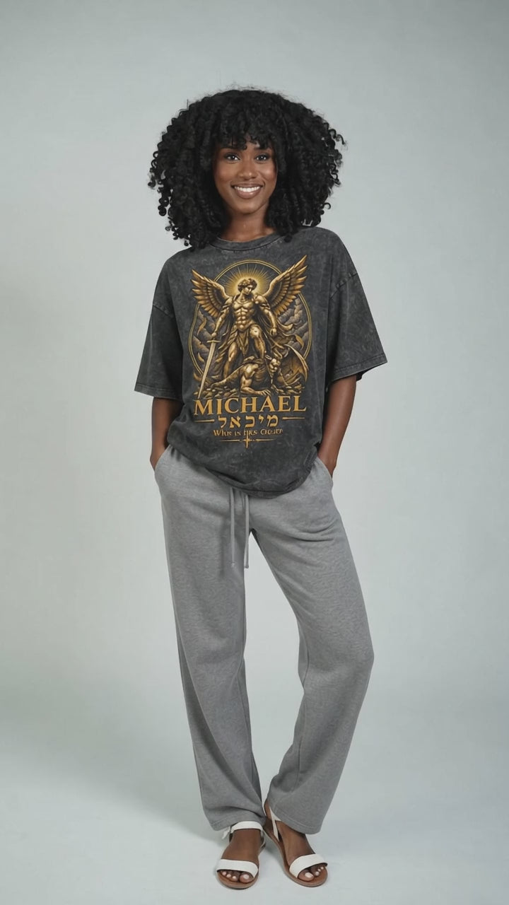 Snow Washed Michael T-Shirt black model twirl film